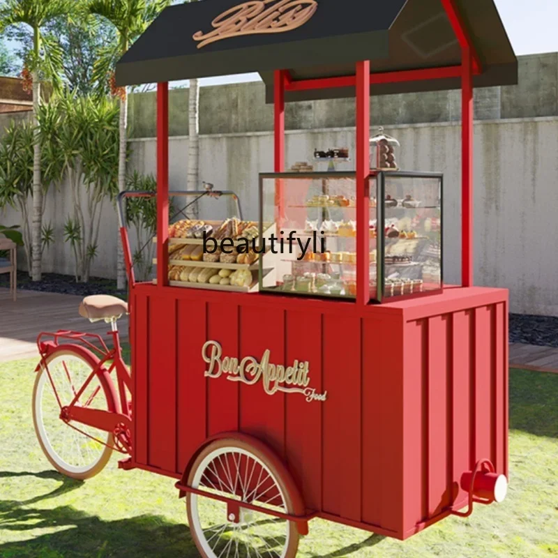 

utdoor stall night market upside down donkey three-wheel market ice powder lemon tea stall car