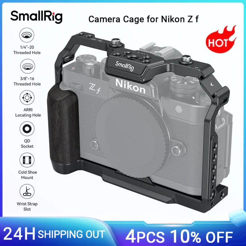 SmallRig Camera Cage for Nikon Z f Built-in Quick-Release Plate for Arca for Quickly Switch on Gimbal/Tripods/Handheld Shooting