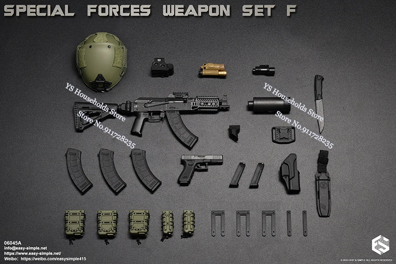 Easy&Simple ES 06045 1/6 Militarny Model Broni Specjalnej AK, Zestaw Akcesoriów do Figurki Akcji 12-calowej, Dekoracja Sceny
