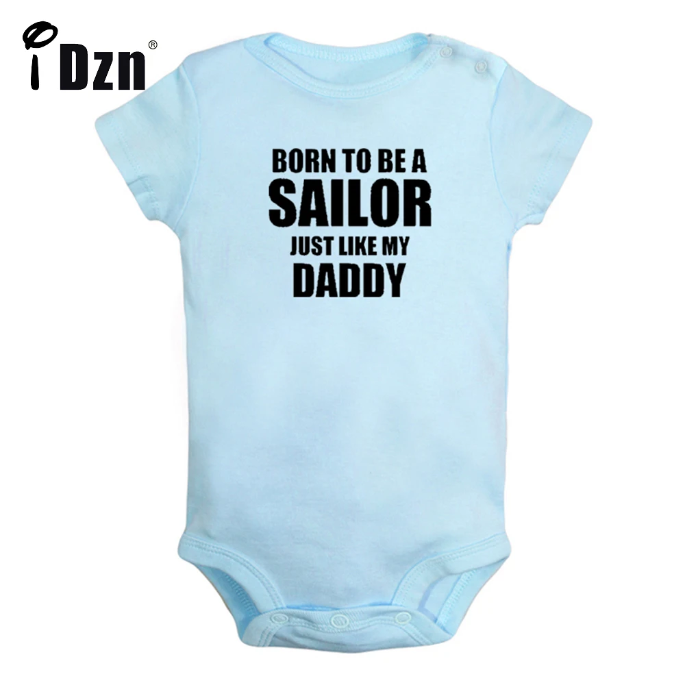 Born to Be A Sailor just like my daddy Cute Fun Print Baby Rompers Boys Bodysuit Infant Short Sleeves Jumpsuit Kids Soft Clothes