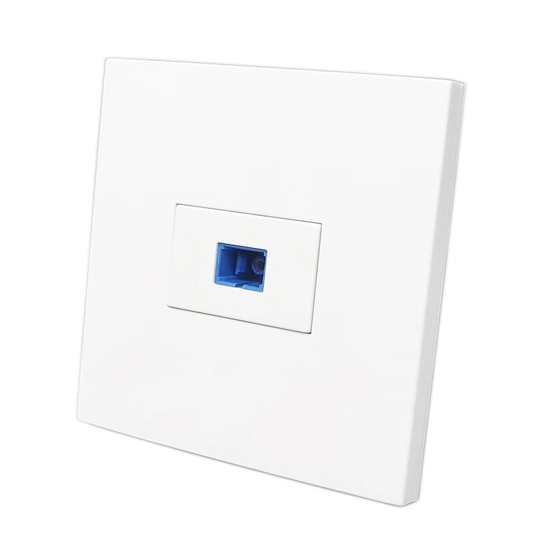 White Panel One Port SC UPC Optical Fiber Wall Outlet Socket SC-SC Female To Female Faceplate