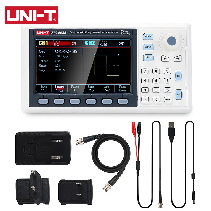 UNI-T Function Signal Generator UTG932E UTG962E 30Mhz 60Mhz Portable Dual Channel Arbitrary Waveform Frequency Meter Generator
