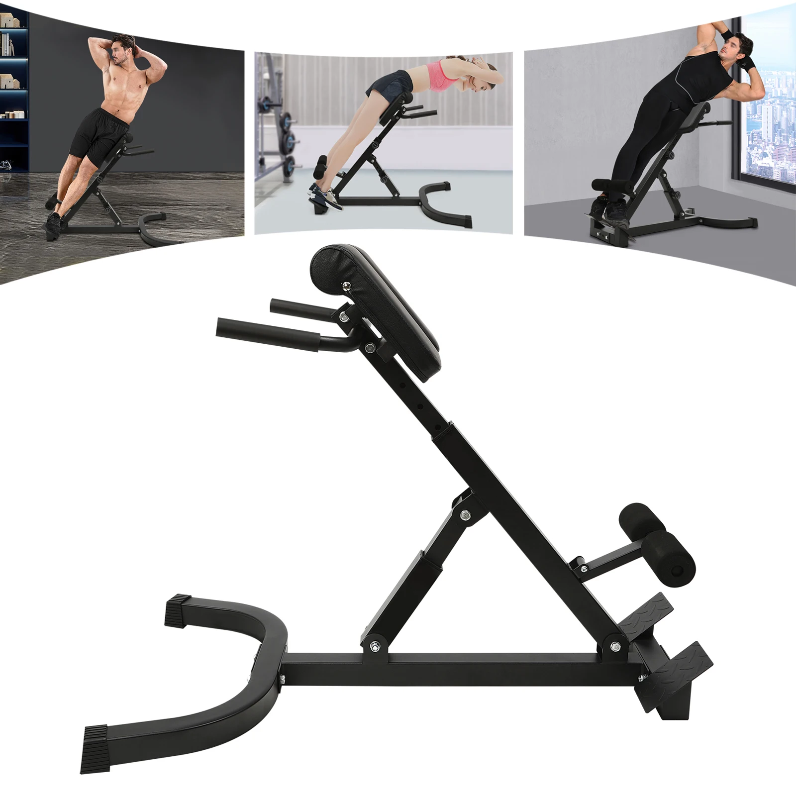 Silla romana para entrenamiento físico en casa, banco de extensión trasera para hipertensión, ajustable, 150kg/330lbs, 5 posiciones