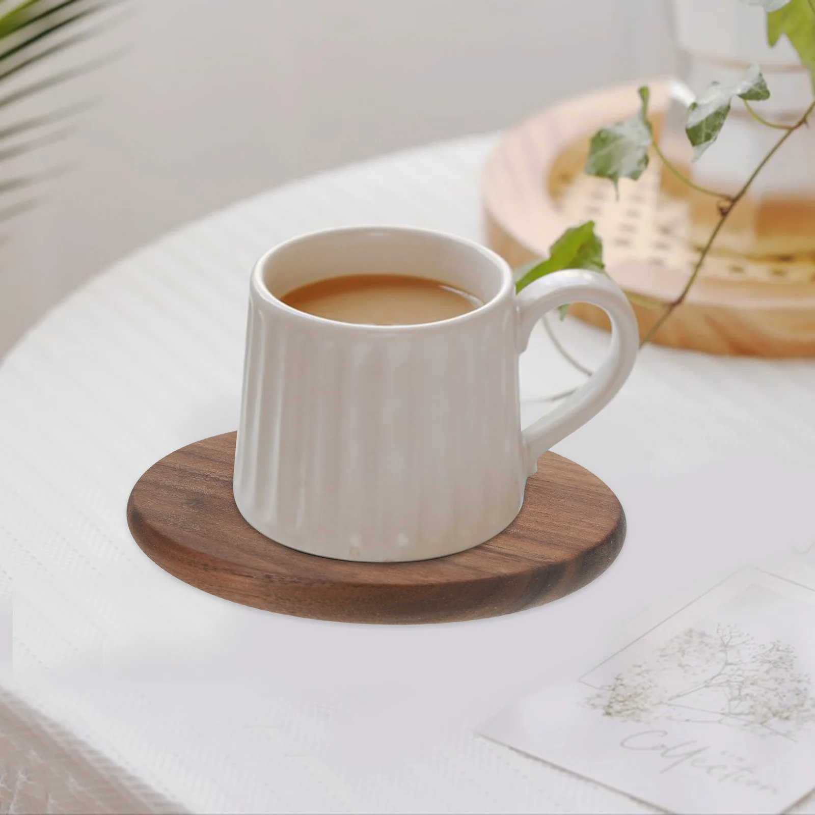 

4pcs Wooden Coasters Set Square Cup Mats Heat Insulation Non-Slip Table Protection For Wood Furniture Home Kitchen Hotel Decor