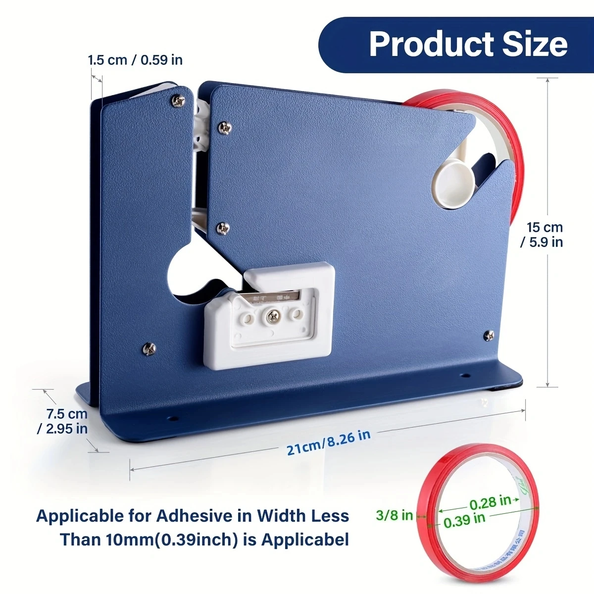 New Metal Bag Sealer Portable Bag Sealer Taper Dispenser with Trimmer Cutter Sealing Machine for Home Kitchen Outdoor Picnic