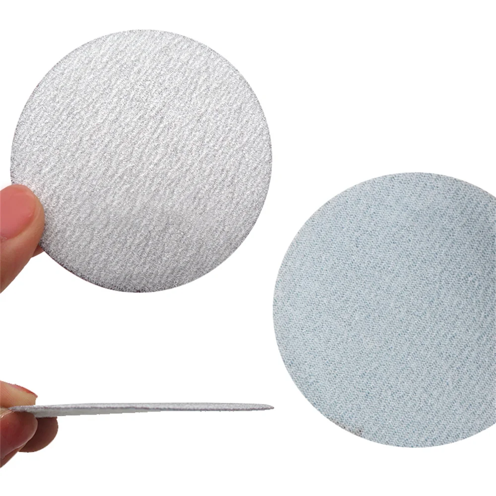 3 Inch 60-1200 Grit Disc Flocked Backing Sandpaper White Sand Dry Sanding discs Leather Dry Grinding Metal Car Sanding Polishing