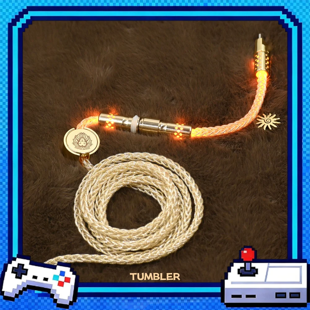 Tumbler Studio Lion King Theme Single Crystal Copper Custom Mechanical Keyboard Aviator Cable Magnetic Switch Gaming Coiled Cord