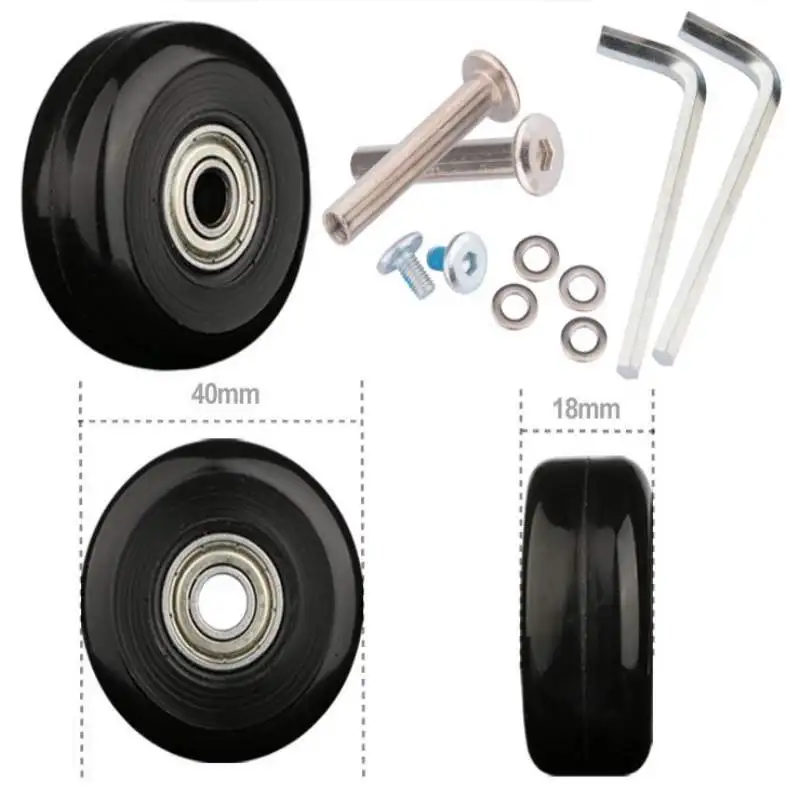 4Pcs/set Suitcase Universal Wheel Silent Luggage Wheel Replacement Repair Travel Accessories Shock-Absorbing