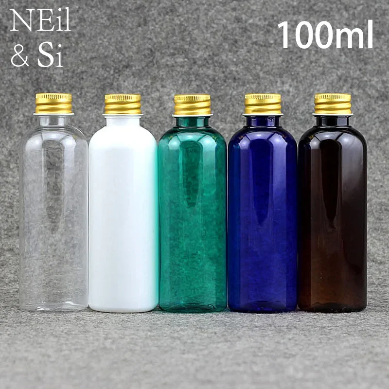 

100ml Plastic Drop Water Bottle Refillable Cosmetics Travel Pack Container Cream Deodorant Containers Blue White Brown