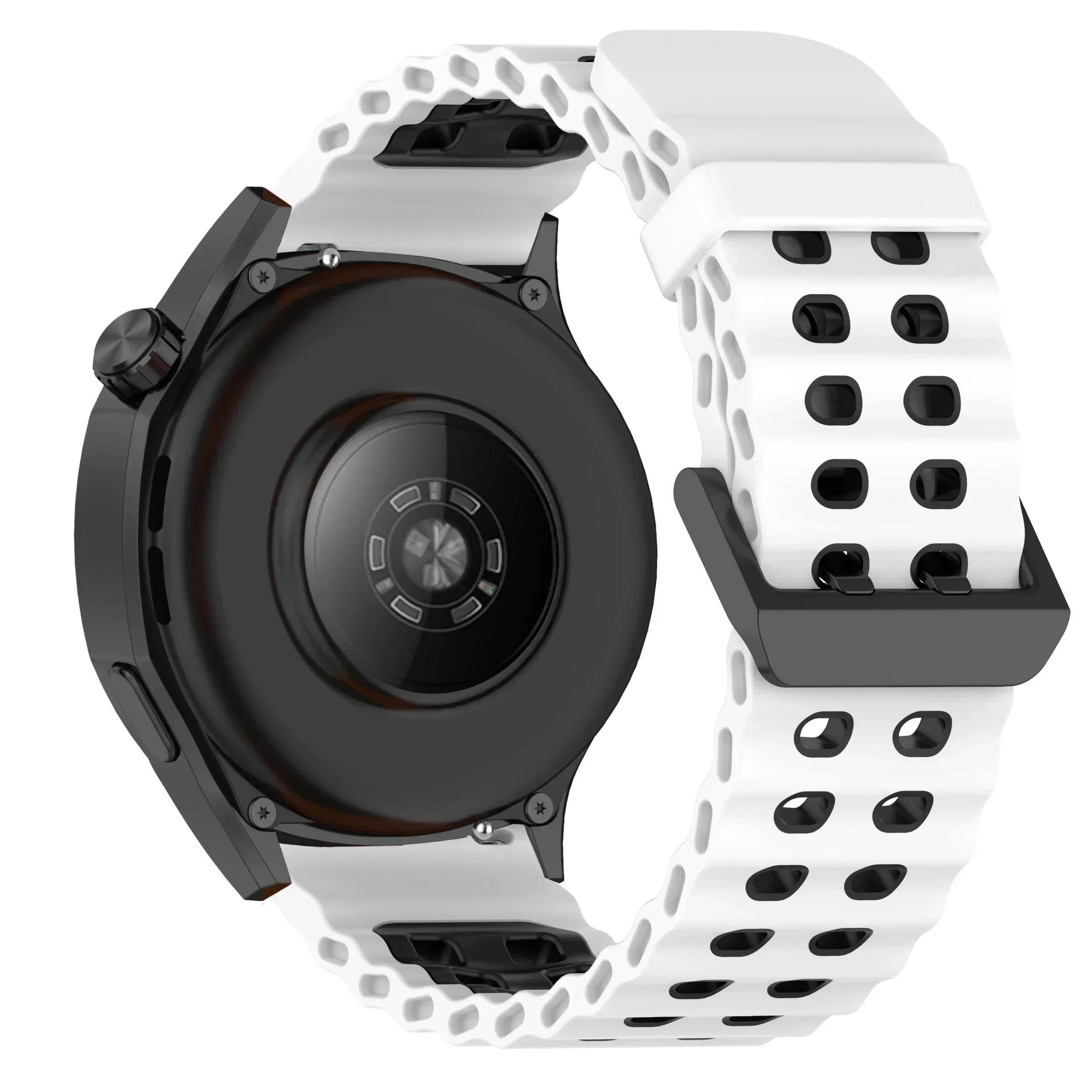 22 mm Ocean-Silikonarmband für Amazfit Active Max/Balance 2/Bip 6 5/GTR 4 3 2 2e/Stratos 3 2/Cheetah Round-Pro/Pace Zweifarbiges Armband – Detail 8