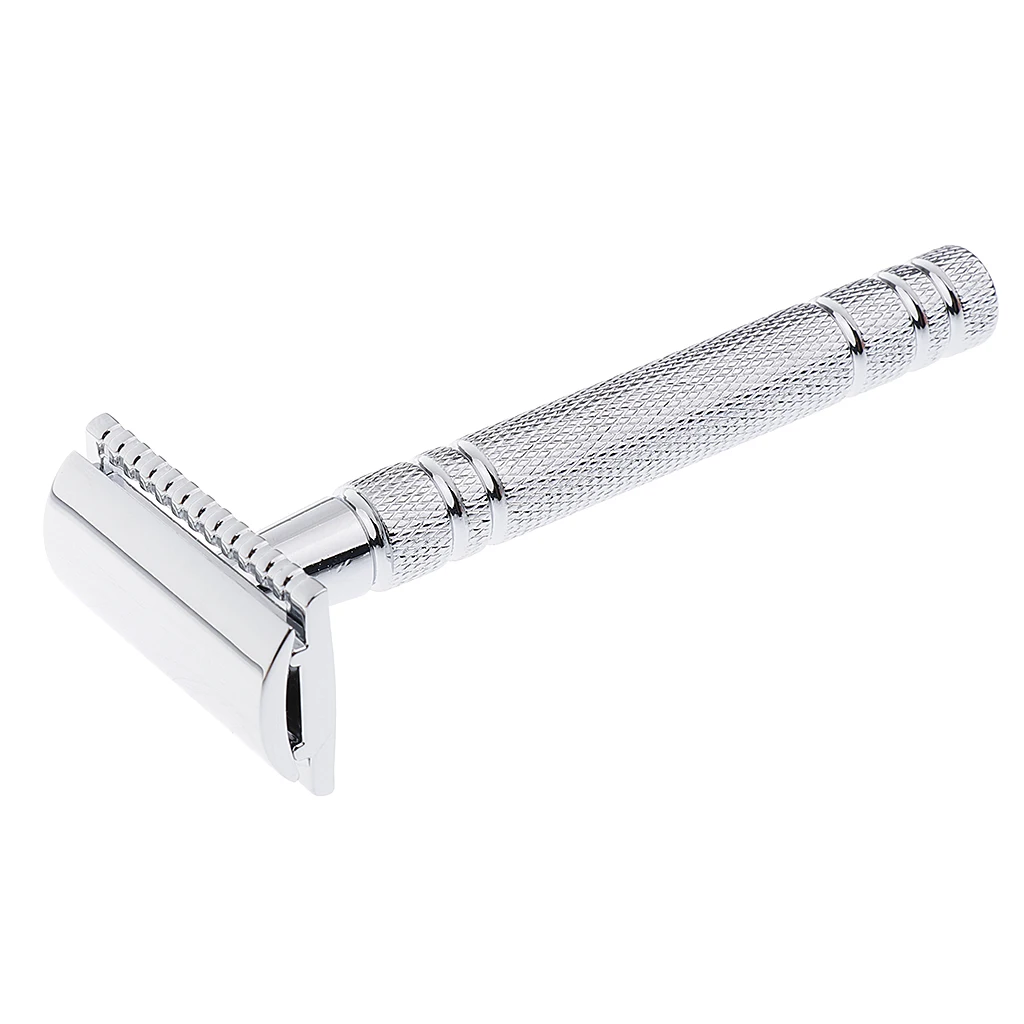 Alloy Double Edge Safety Razor Manual Shaver for Men Classic Handle Clean Shave Tool for Facial and Body Grooming