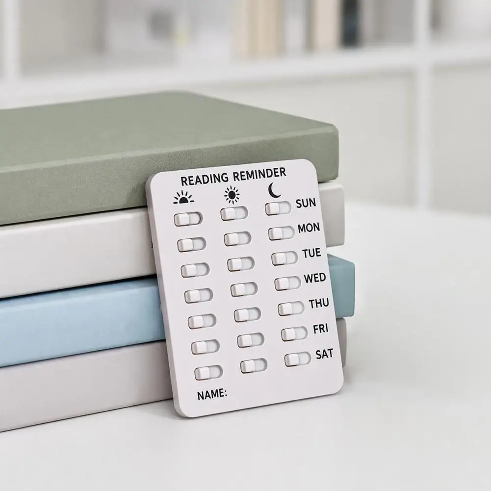 Medication Reminder Board Pill Organizer Feeding Reminder Board with Green Slider Markers Reusable Medication for Multi-pet