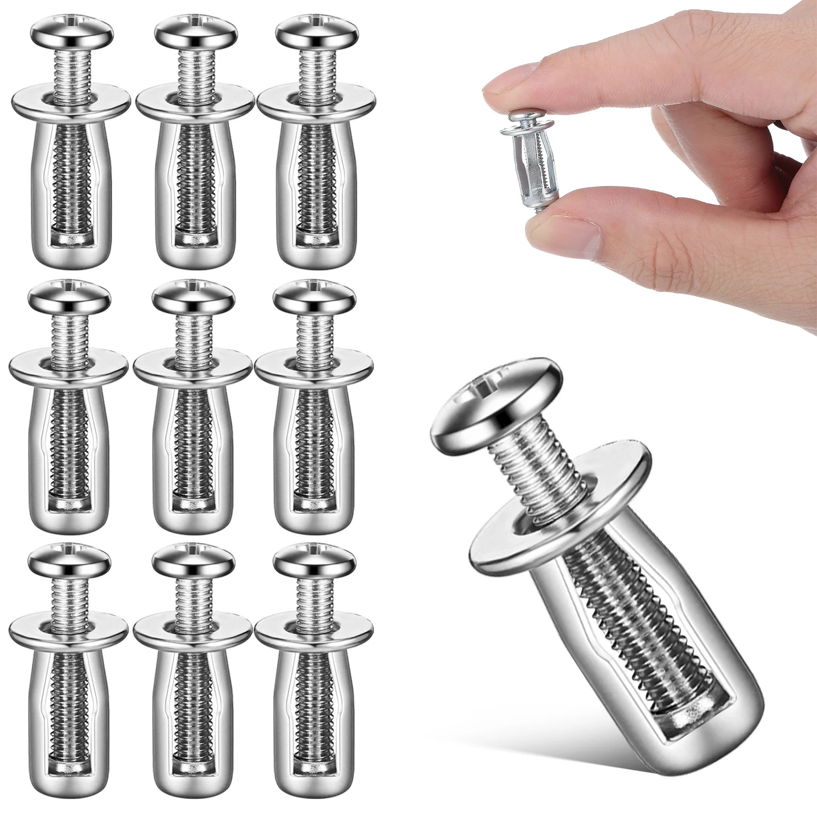 

10pcs Expansion Screws 4x20 Hollow Door Anchor Galvanized Steel Anti Rust Spiral Thread Uniform Force Metal