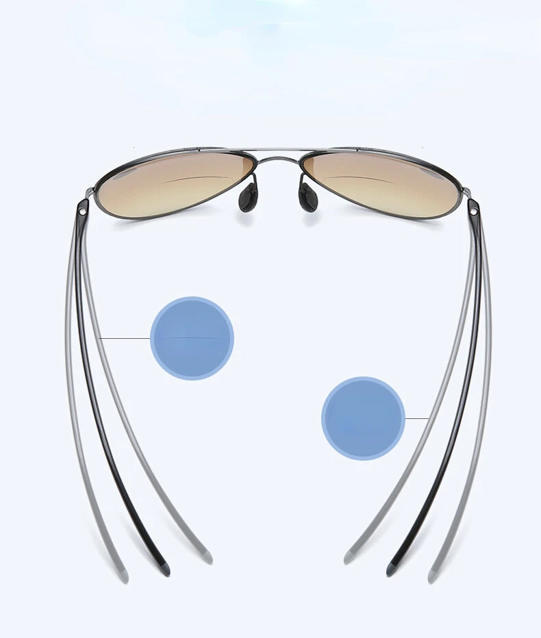 Bifokale Lesebrille Männer Mode Doppel Brücke Sonnenbrille Männlich Aussehen Weit und Nah Anti Glare Hyperopie Brillen +1,0 Bis +4,0 – Detail 6