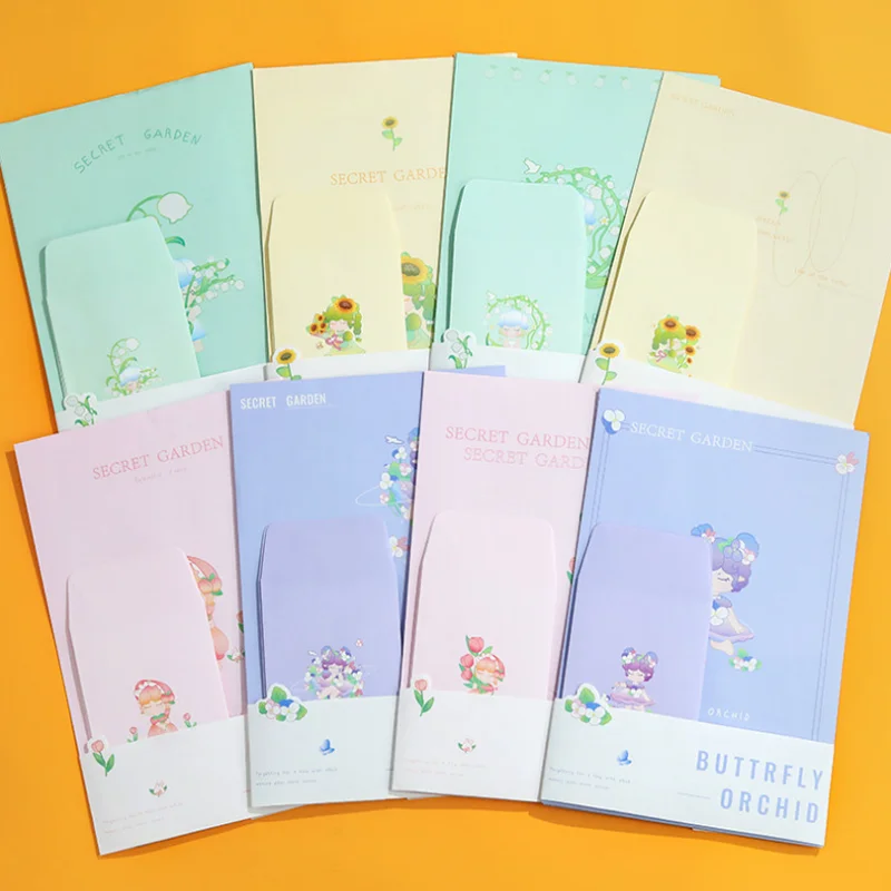 

3 Envelope 6 Letters Paper Set Cute Secret Garden Writing Wedding Invitation Confession Letter Paper School Supplies Stationery