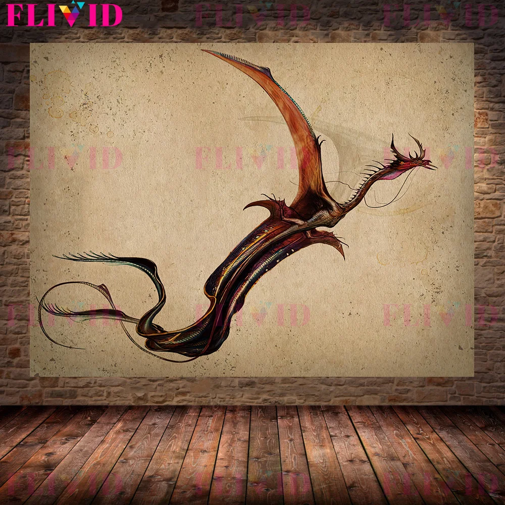 Mermaid Creature Vintage Illustration,Wall Art Canvas Painting,Siren Monster Art Poster And Print Home Decoration Unframed