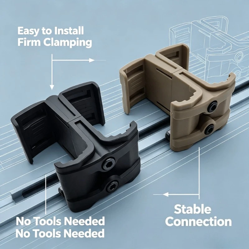 Universal 5.56 Mag Link Unit, Parallel Double‑Mag Coupler Clip for Outdoor Shooting Interactive Use