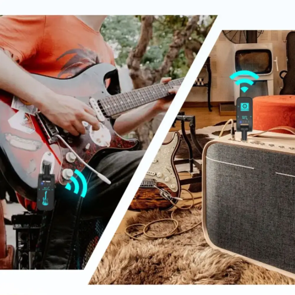 

2.4G A8 Guitar Transmitter&Receiver Rotatable 48K/16bit Wireless Guitar Receiver Set Multifunctional Portable