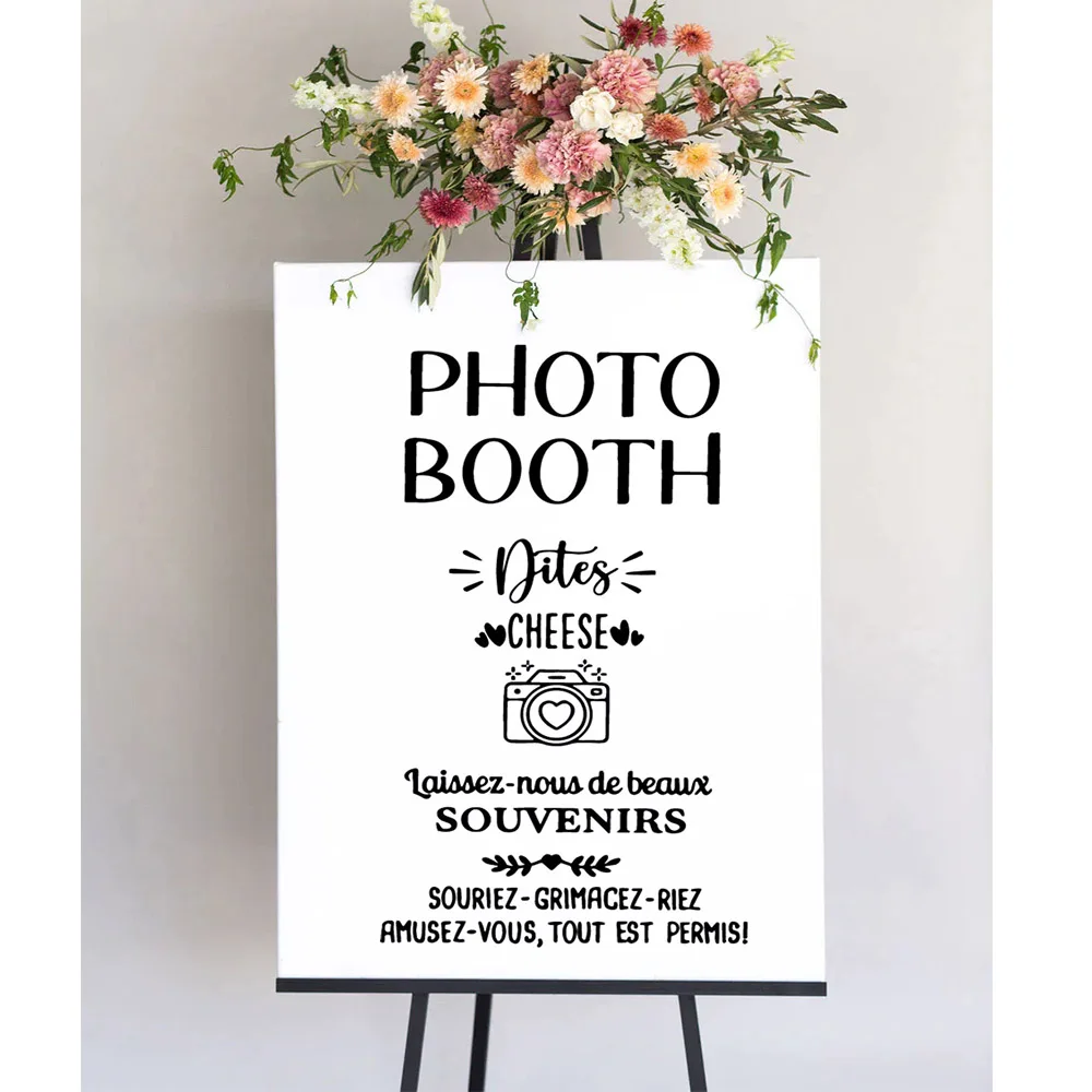 Photobooth Sign Vinyl Borad Stickers Souvenirs Photos Decals Wedding Birthday Party Decoration French Mariage Murals Art