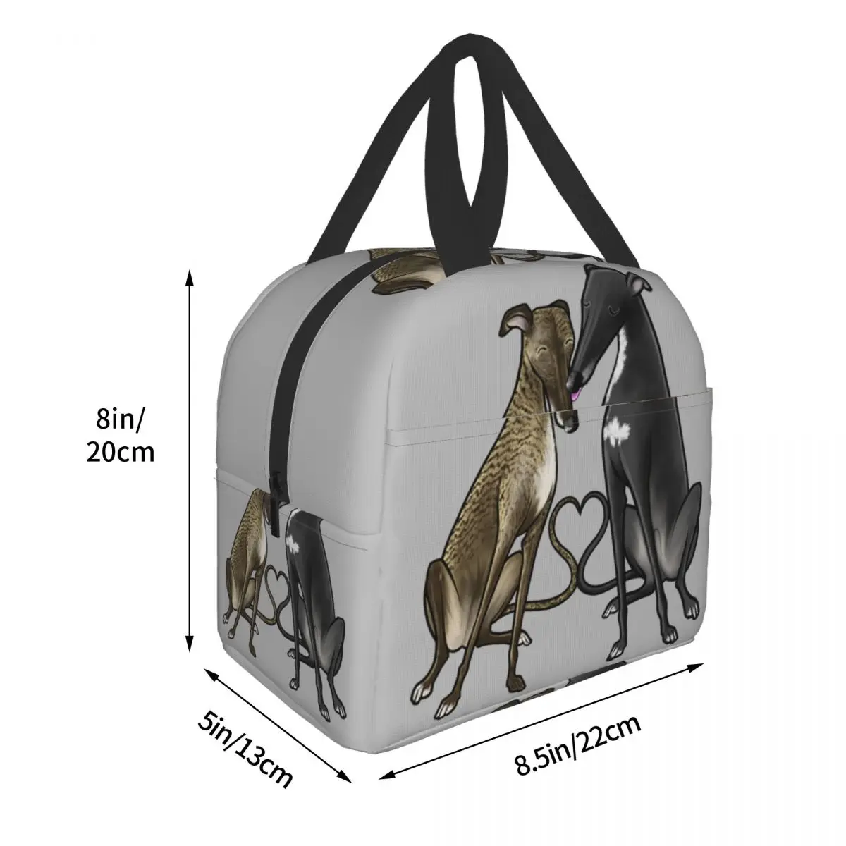 Custom Greyhound Whippet Sighthound Dog Lunch Bag Women Warm Cooler Insulated Lunch Boxes for Kids School Children