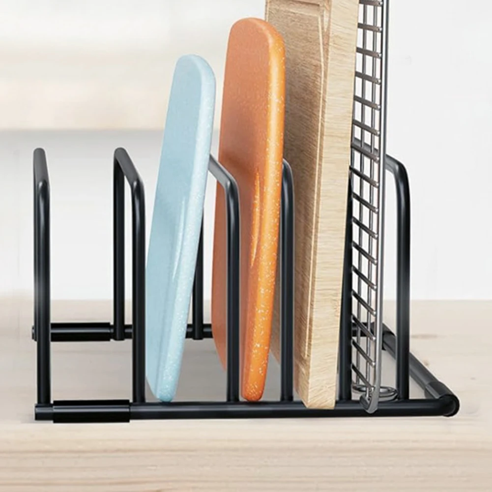 Iron Chopping BoFor ard Holder 5 Slot VerticFor al RFor ack for BoFor ards BFor TrFor ays Countertop StorFor age