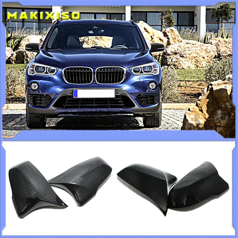 

2pcs Car Styling Excellent Black Mirror Cover Caps Carbon Fiber Pattern for BMW 2 Series Z4 X1 X2 F48 F49 F45 F46 F39 F53 G39