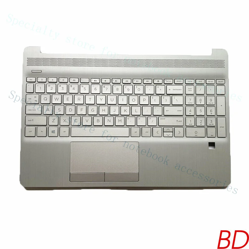 

Корпус A+FOR HP 15S-DU C с отверстием для сканера отпечатков пальцев, клавиатурой и тачпадом, серебристый, L52155-001