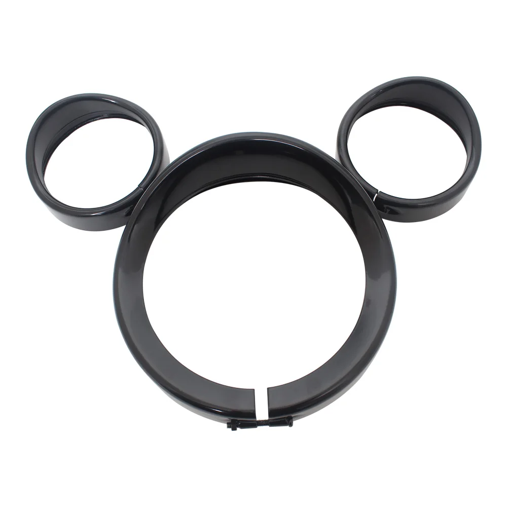 قطع غيار الدراجات النارية مقاومة للماء 7 "المصباح الأمامي حلقة الكسوة + 4.5" حلقة الكسوة الخفيفة للضباب لدراجة Harley Touring Road King Street Glide Softai