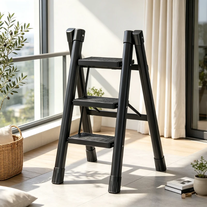 Heavy Duty Carbon Steel Folding A Frame Ladder Non Slip Step Stool Plant Stand for Home Kitchen Indoor Use 접이식 사다리