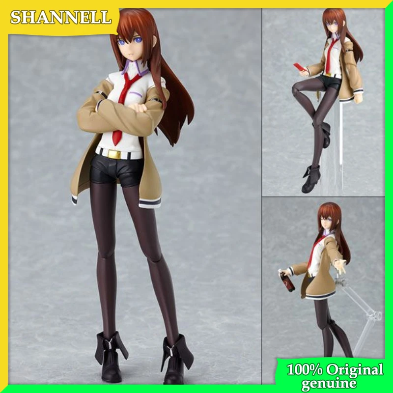 Steins Gate figma 098 Makise Kurisu Original genuine 14cm PVC Action Figure Anime Figure Model Toys Figure Collection Doll Gift