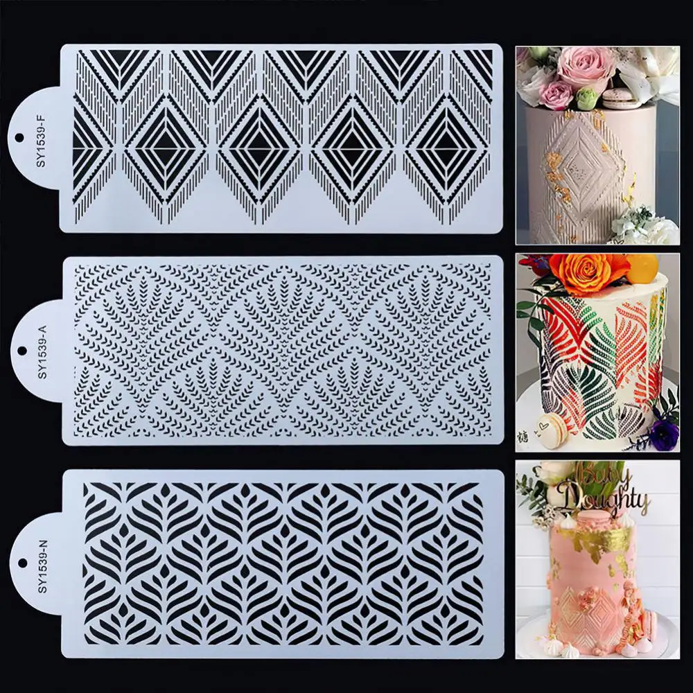 Cake Stencils Shape Pattern Wedding Cake Decorating Fondant Lace Cake Boder Stencils Template Drawing Mold Baking Tools