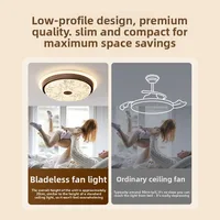 Song – ventilateur de plafond sans lame esthétique, lampe de soin oculaire silencieuse rétro minimaliste couleur noyer pour chambre à coucher 3