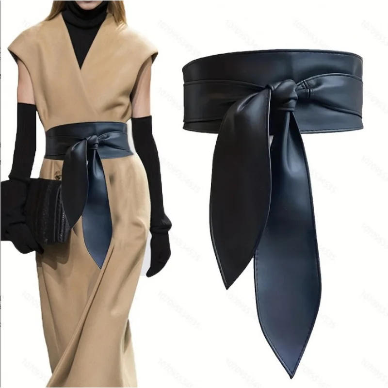 

Western PU Leather Wide 10cm Women Waistband Belt Fashion Dress Bondage Coat Belt for Ladies