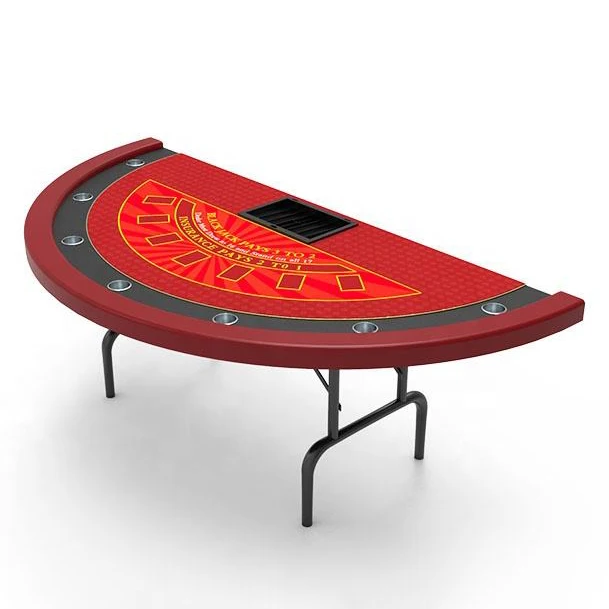 

YH Wholesale 7 In 1 Casino Gambling Folding Customized Half Blackjack Poker Table With Chips Trap