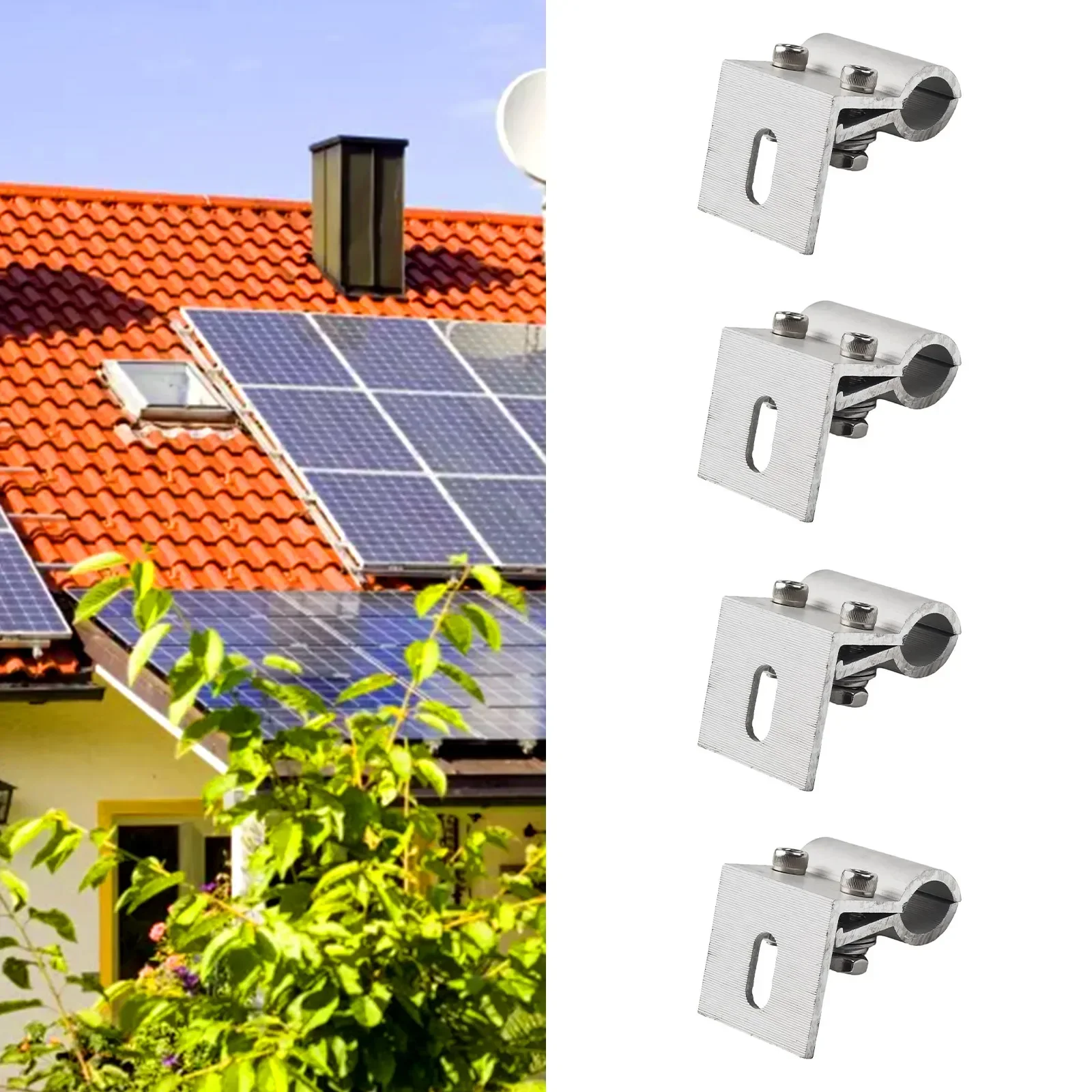 4pcs Solar Metal Tile Clamp For PV Module Racking Systems With Fixation Part Secure Solar PV Mounting On Folded Sheet Metal Roof