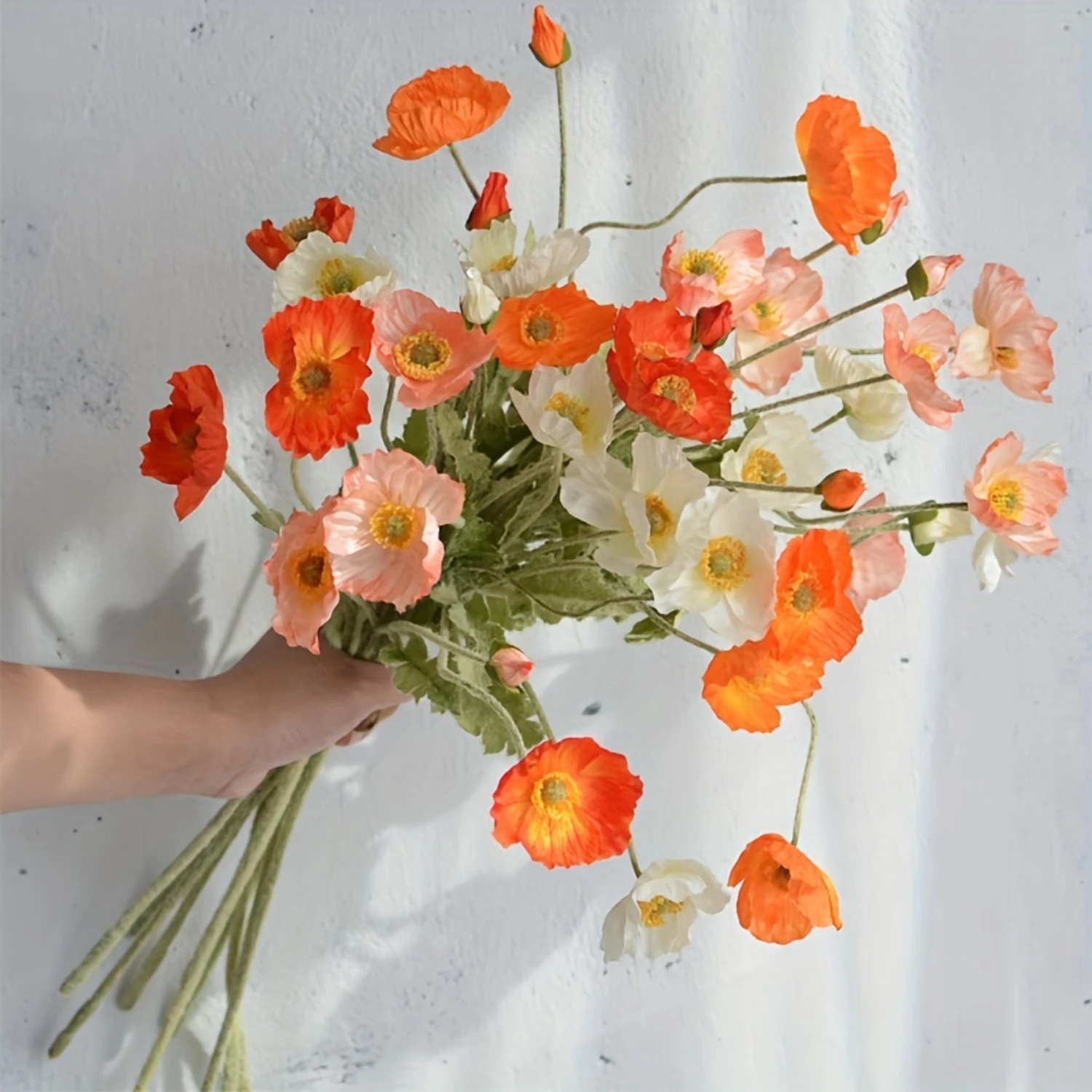 

Artificial Poppy Flowers, 1/4/8pcs Real Faux Flowers for Reunion, Wedding, Party Decoration, Spring Summer Floral Arrangement,