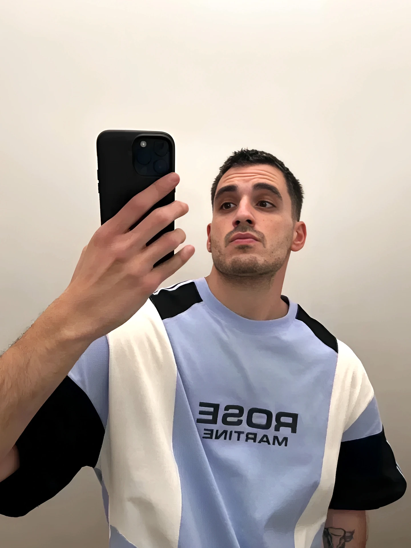 

Martine Rose American High Street Trendy Color Block Loose Sports Football Couple Short Sleeve T-shirts Men's Cotton round Neck