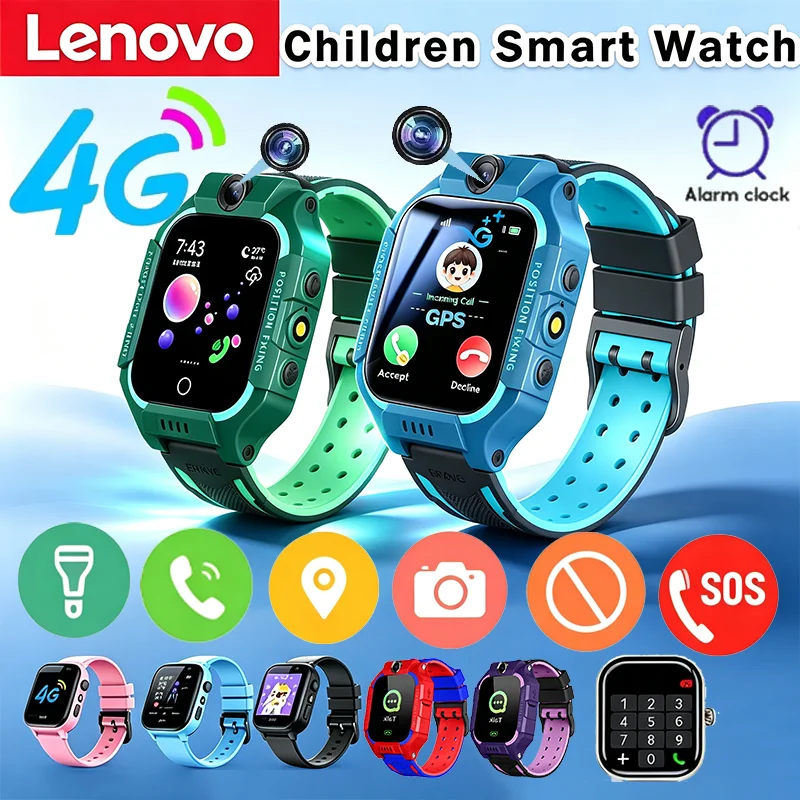 Lenovo 2027 4G 5G Orologio Smart Impermeabile con Fotocamera per Bambini GPS SOS Orologio Intelligente per Bambini con SimCard Orologio Elettronico pe