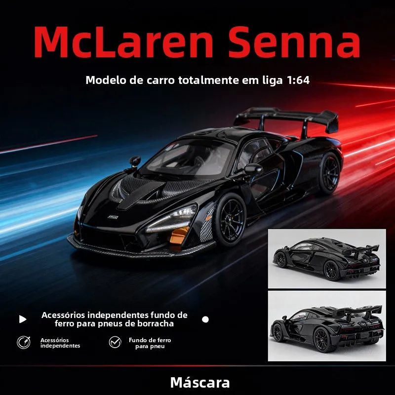 mclaren-senna-iron-bot-rubber-tire-display-model-collectible-toy-alloy-car-simulation-vehicle-for-ages-4-and-above