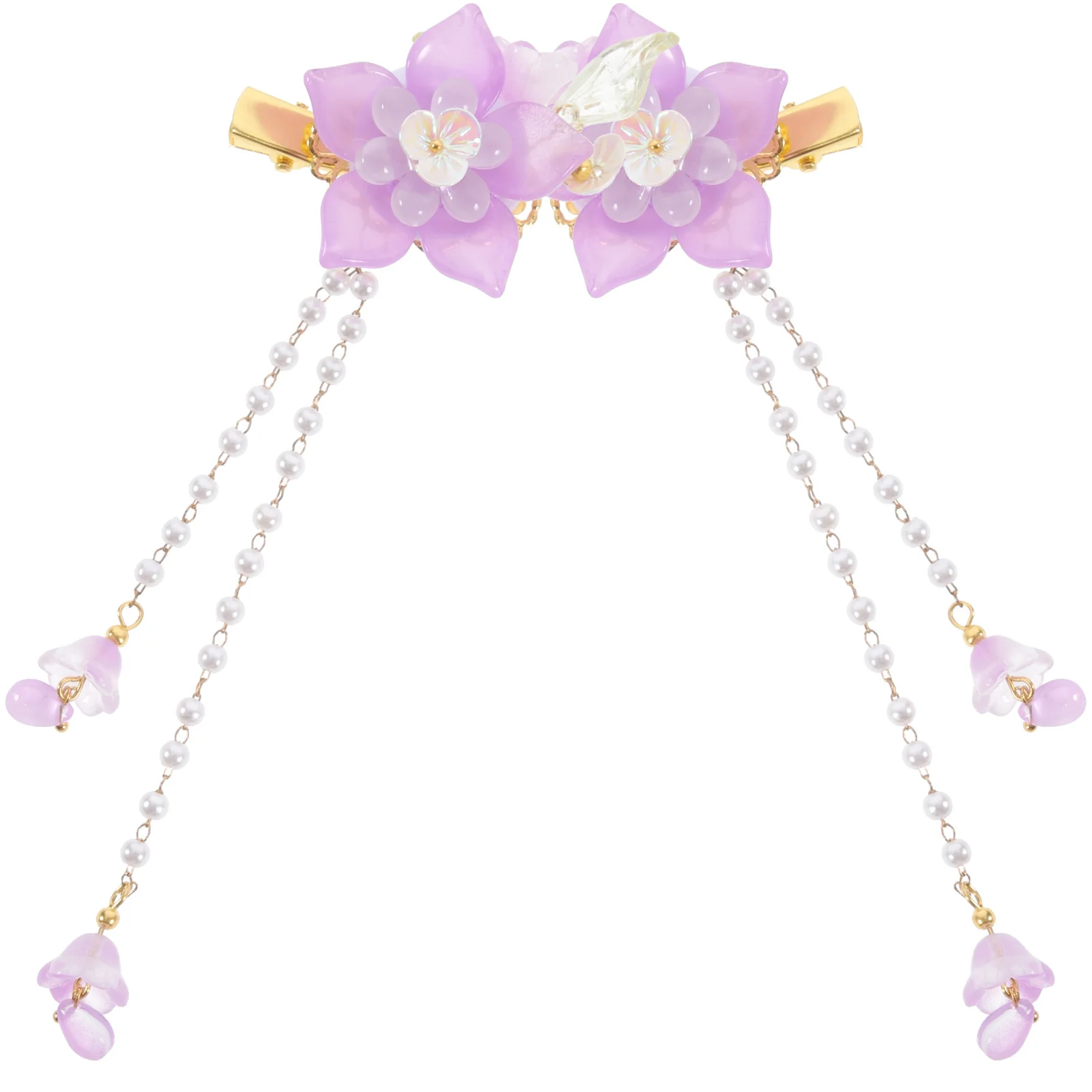 

2Pcs Flower Hairpins Decorative Fake Pearl Tassel Hair Clips Girls Kids Party Hair Accessories Flower Hairpin Tassel Hairpin