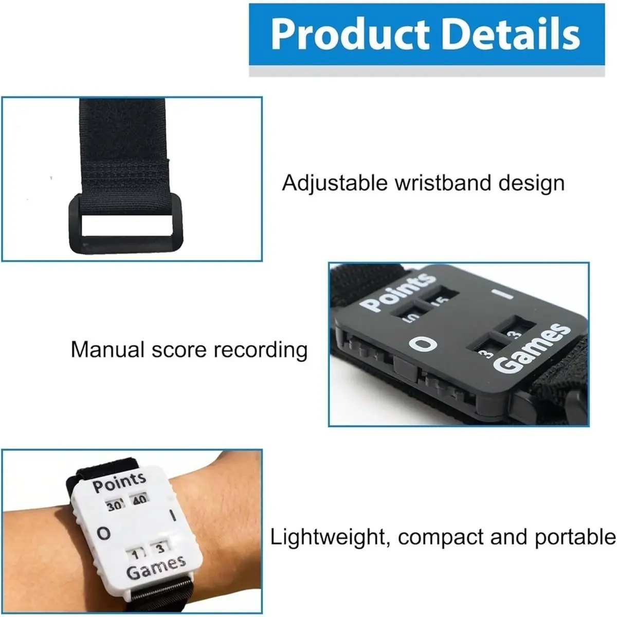 2026 New No Memory Loss Scorekeeper Referee Tool, Portable Score Tracker Wristband Cricket Tennis Padel Scorer 2pack