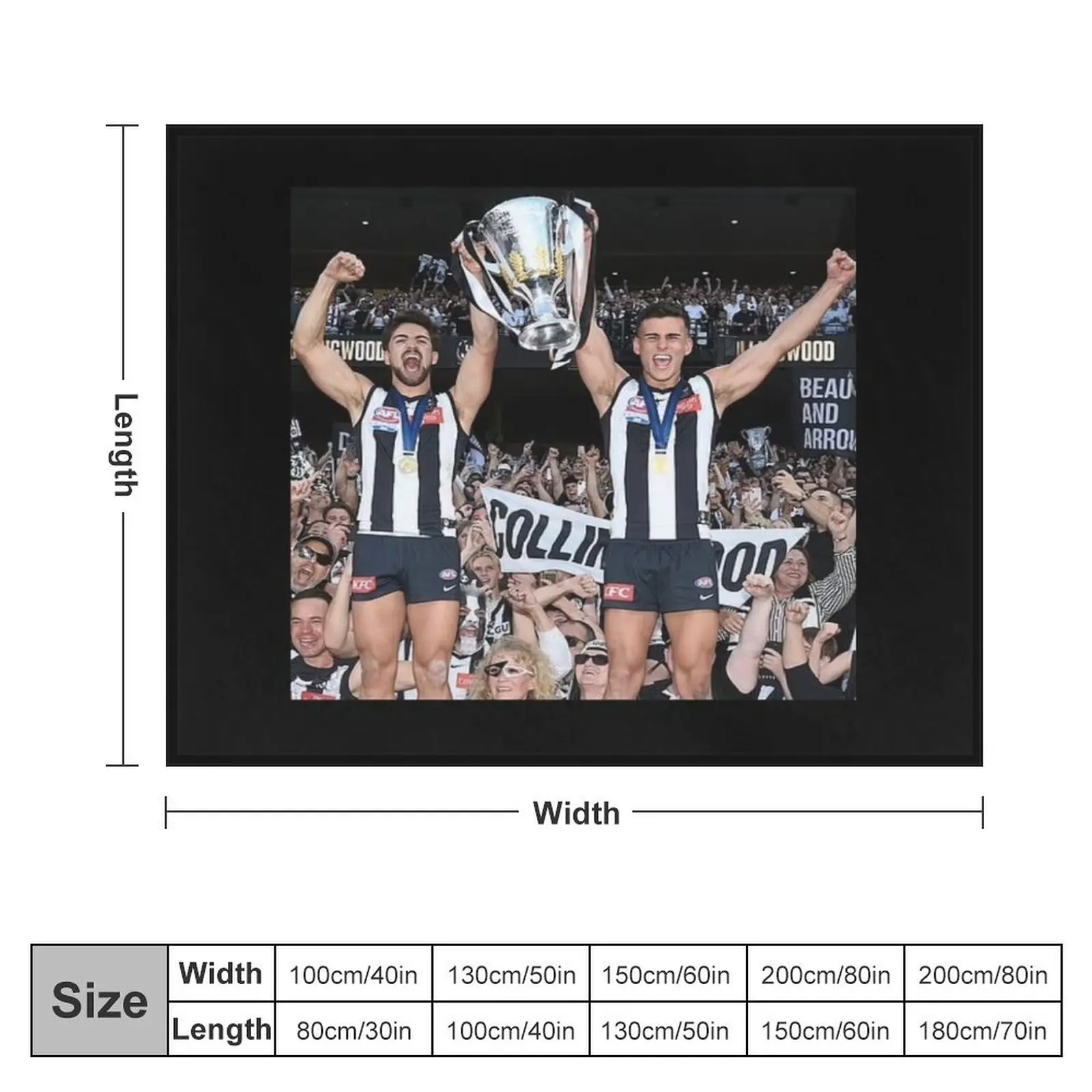 Daicos Brothers Premiership Trophy Collingwood Throw Blanket Designers Tourist Blankets