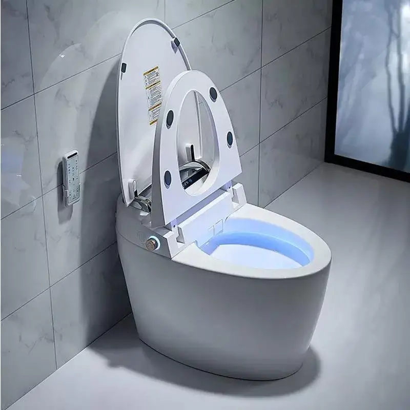 Baño Cerámica Inodoro Inteligente Moderno Lujo Eléctrico Automático Una Pieza Hotel Bidé Inodoros Inteligentes