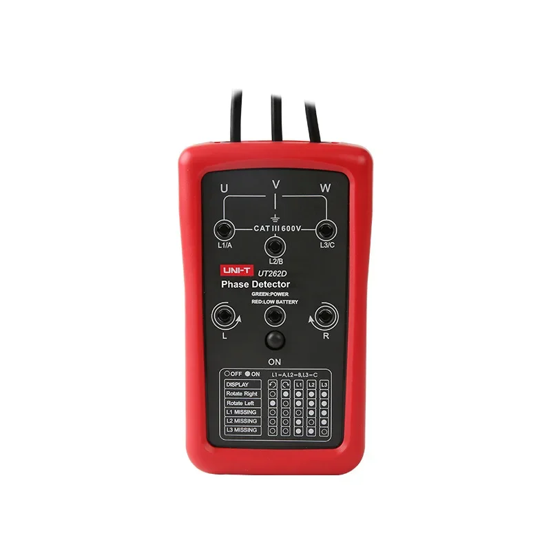 UT262D UNI-T Lamp Rotate Non-Contact Phase Order Table LED/50Hz/60Hz Bell Memory Automatic Recognition