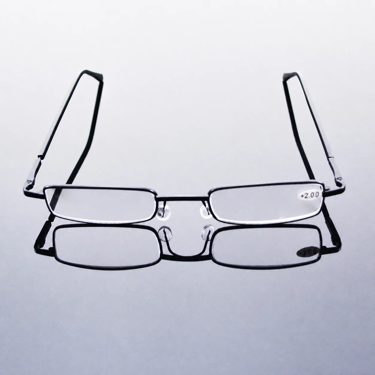 Full-Frame Glasses Lightweight Rectangular Eyewear Pocket Sized Readers Metal Portable Reading Glasses For Home Leisure Seniors