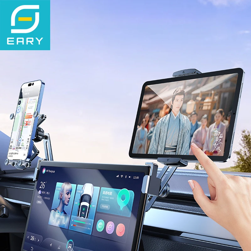 

Eary Phone Mount for Tesla Model 3 Y Screens Universal Alloy Phone Holder Stand Fits for Samsung iPhone Xiaomi OPPO Google Moto