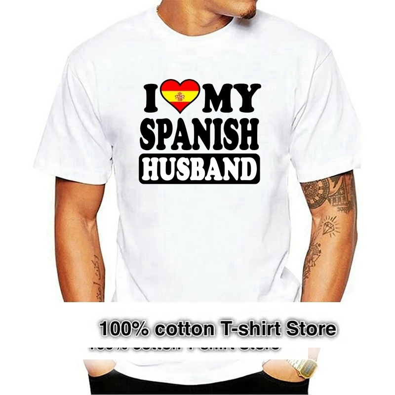 

Mens Funny Cool Novelty Spanish Husband Spain Flag T Shirts Joke Gifts Presents Summer New Men Cotton T Shirt Top Tee