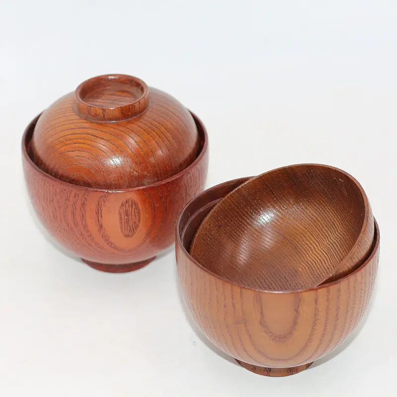 Handmade Wooden Bowls with Lids Wooden Bowls for Home Use Chinese Kids Bowls Tea Bowls Baby Bowls Tableware Antique