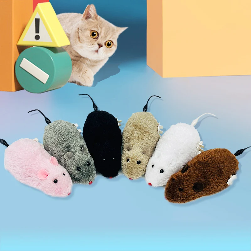 

Clockwork Spring Power Plush Mouse Toy Creative Cat Toy Motion Cat Dog Playing Toy Pets Interactive Toys Children's Chasing Game