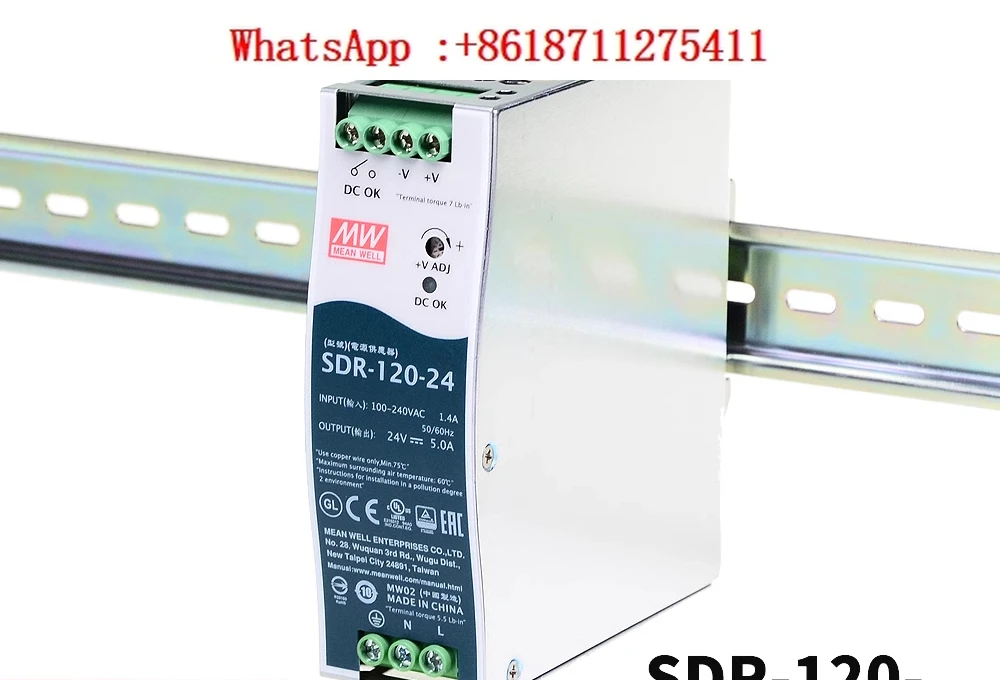 

Импульсный блок питания SDR-120 12/24/48В, тонкий, для монтажа на DIN-рейку, 120Вт